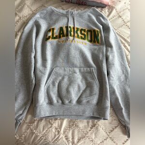 Clarkson University Grey Crewneck Sweatshirt with Yellow & Green Logo